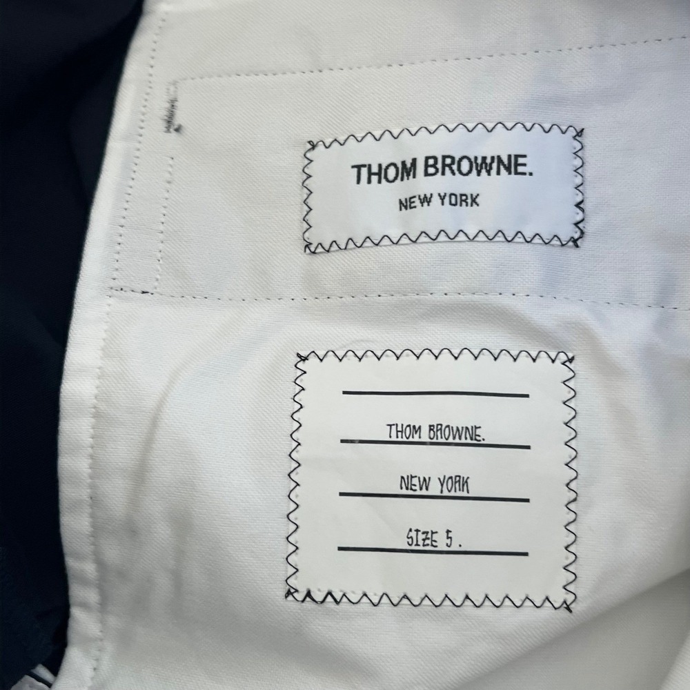 Thom Browne Navy Typewriter Cloth RWB Stripe Shorts MTU239B Size 5 NEW - Picture 4 of 6